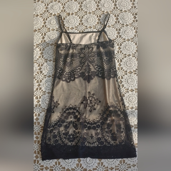 Necessary Objects Nude Lace Mini Vintage Dress Size S - Picture 5 of 6